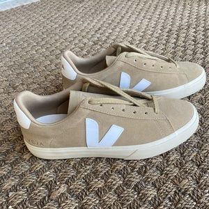 New Veja Campo Leather Sneaker Shoes sz 9.5 Dune Beige